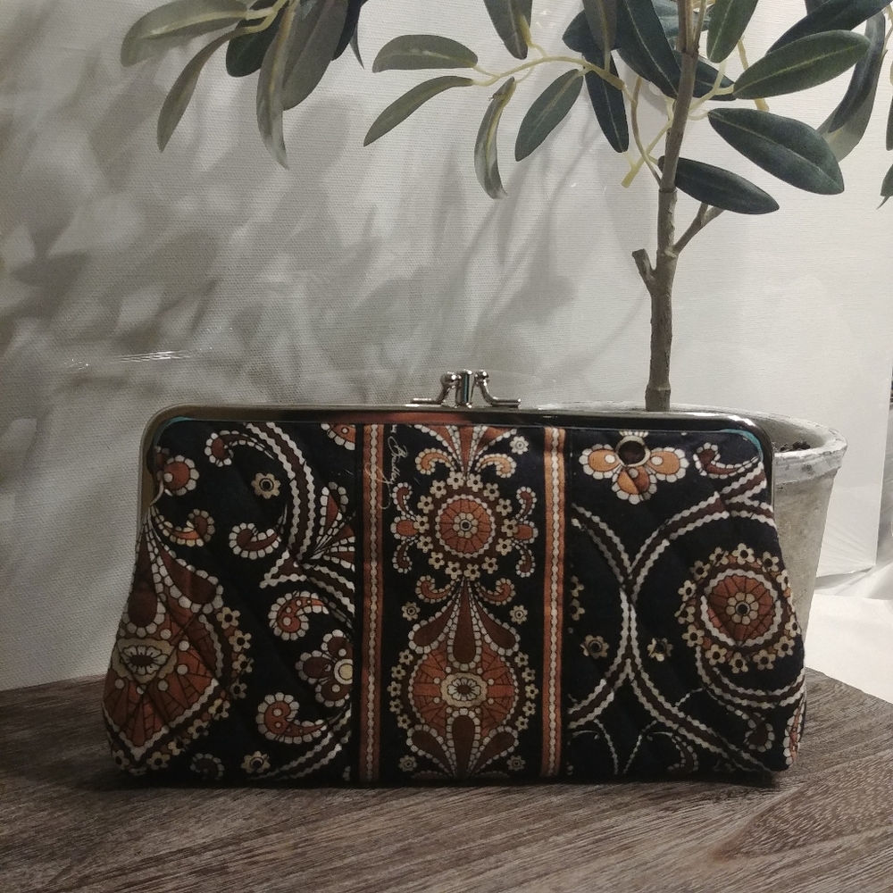 Vera Bradley Black and Brown Medallion Wallet